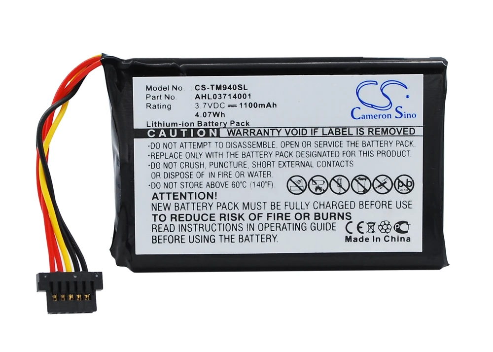 Cameron Sino 1100mAh Battery for TomTom Go 940, 940 Live, AHL03714001