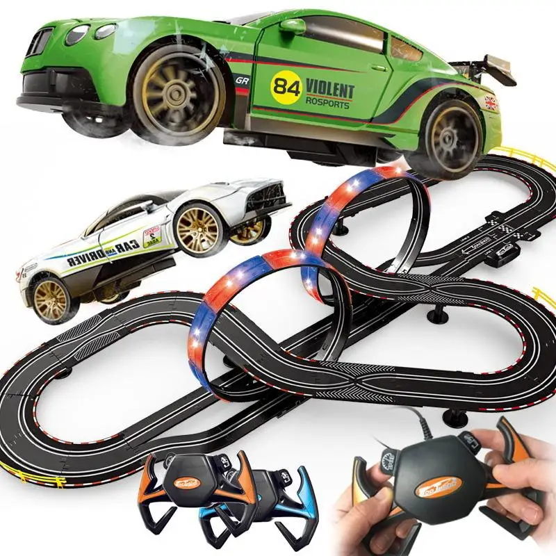 Двойной пульт дистанционного управления voiture Autorama Drift Racing Track car toys автоматическое