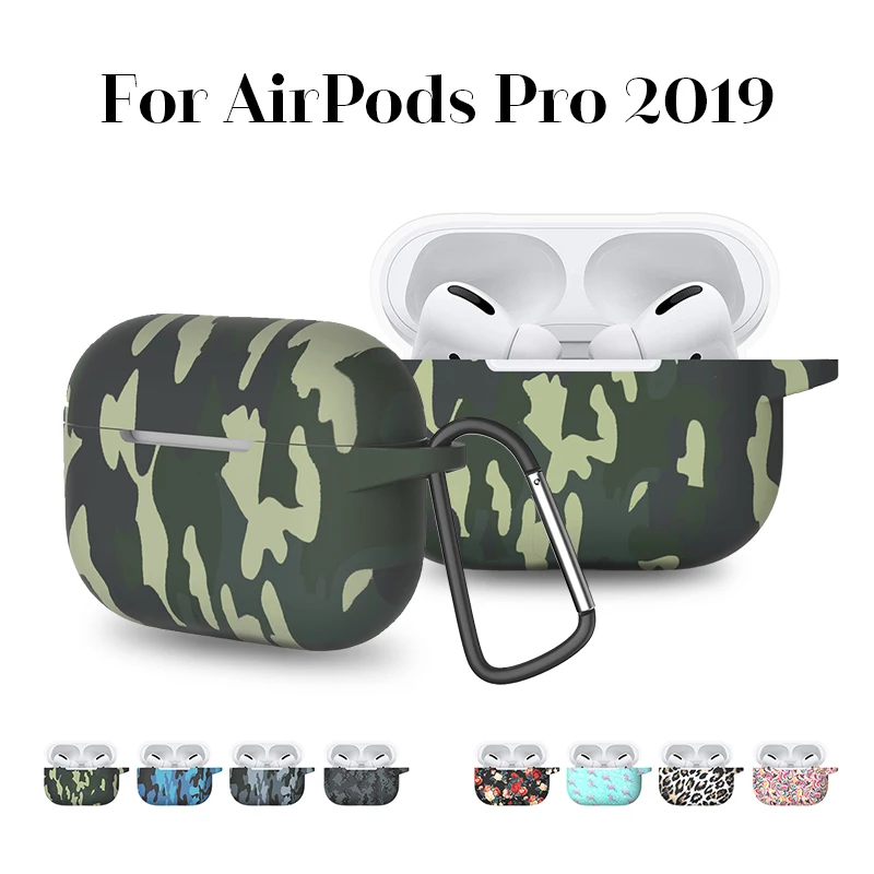 Силиконовый защитный чехол для AirPods pro камуфляжный противоударный наушников с