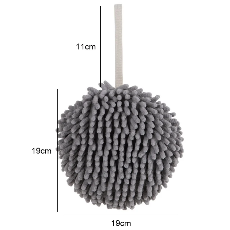1 шт. кухонное полотенце для мытья рук из синели круглое бежевое аккуратно