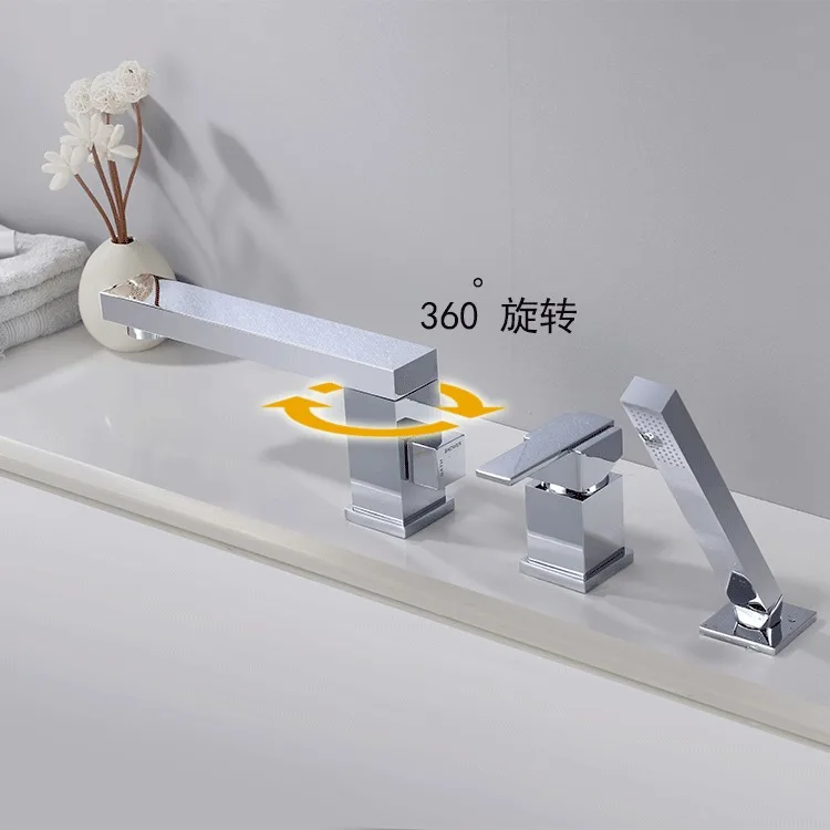 

Bathtub side bathtub three piece shower faucet three hole faucet shower set faucet shower faucet