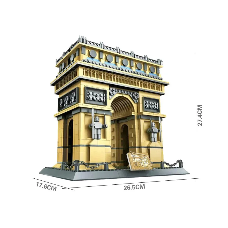 

Wange City Architecture Taj Mahal Eiffel Tower Louvre Pair London Bridge Russia New York Model Building Blocks Construction toys