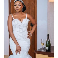 african plus size wedding dresses 2022 robe de mariee mermaid wedding gowns sexy open back bead lace handmade bridal gown