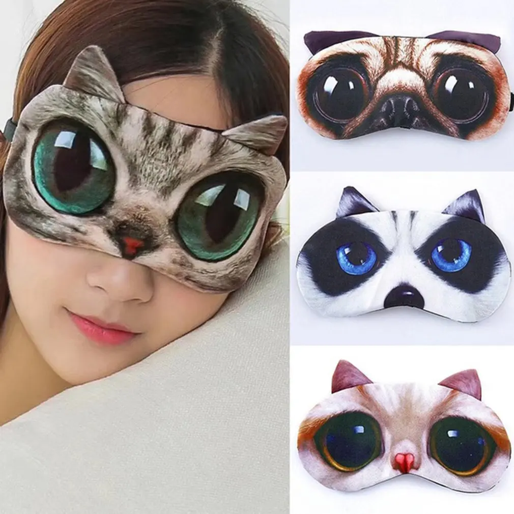 

Creative 3D Eye Mask Ice Pack Eye Mask Cartoon Animal Blindfold Eye Mask Ceramic Fleece Short Plush Eye Mask