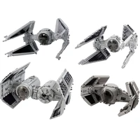 interstellar space military series wars tie space fighter interceptor building blocks assembly toys for children kids xmas gifts