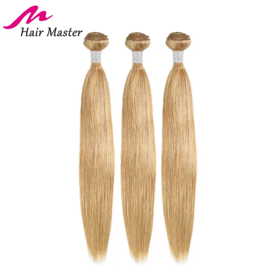Мастер волос бразильские волосы плетеные пучки цвет 27 #3 шт человеческие Реми