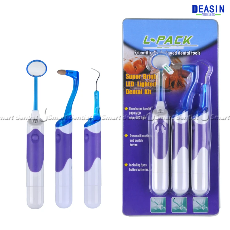 Новое зеркало для полости рта три в одном светодиодный молярный зуб с крючком