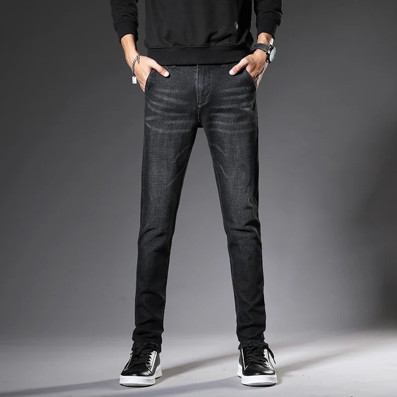 

Джинсы скинни мужские брюки джинсы осень джинсовая уличная одежда классические брюки джинсы для мужчин облегающие Дизайнерские повседнев...