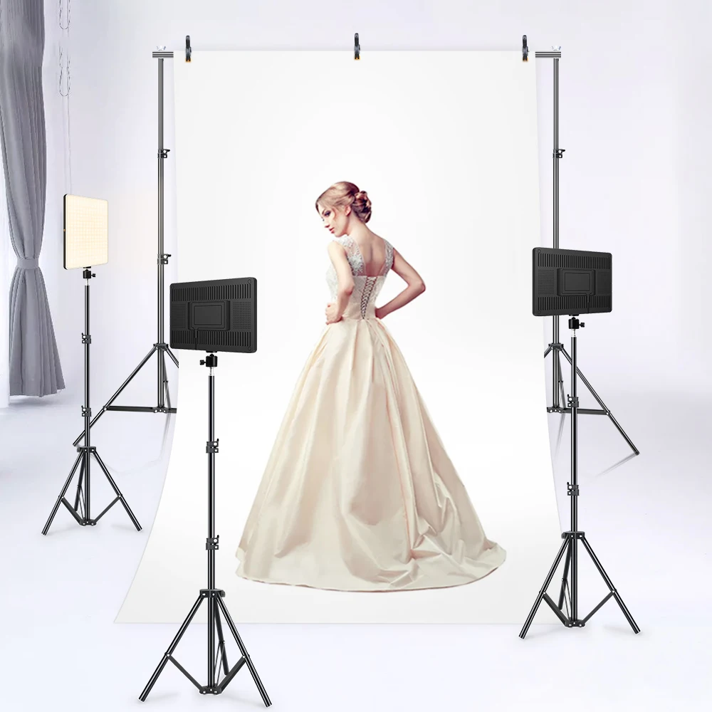 Dimmable LED Lighting Panel Photography Fill-in Light With Tripod Stand Remote Control Photo Studio Video Lamp for Live YouTube |