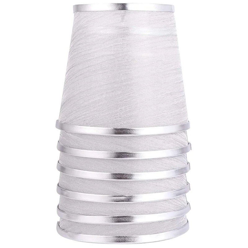 

Set of 6 Clip on Gauze Chandelier Lamp Shades Little Upright Wall Candle Light Lampshade Silver
