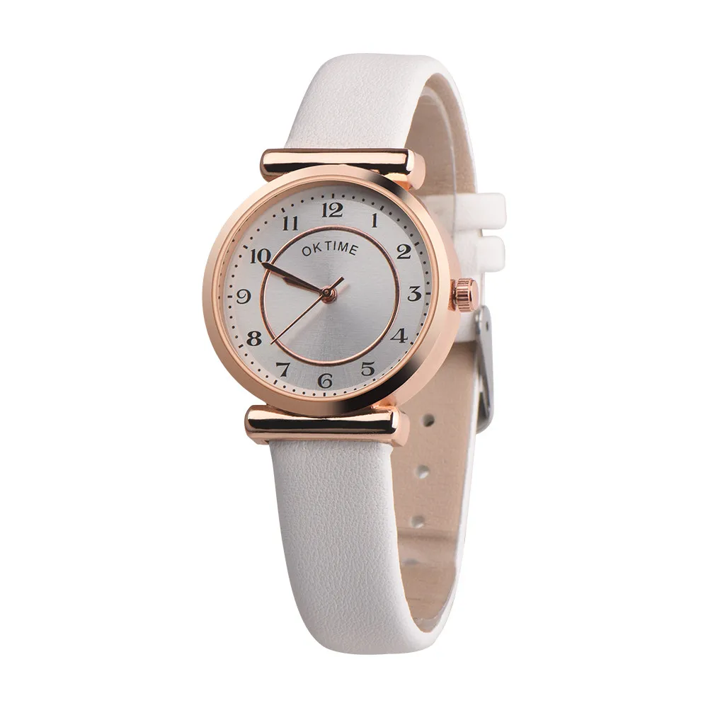 

Fashion White Women Watch With Retro Design Leather Band Elegant Ladies Analog Quartz Wristwatch Clock Gift relojes mujer