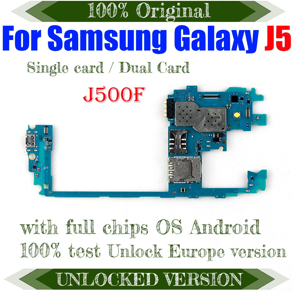 Оригинальная материнская плата с одной SIM картой для Samsung Galaxy J5 J500F 100%