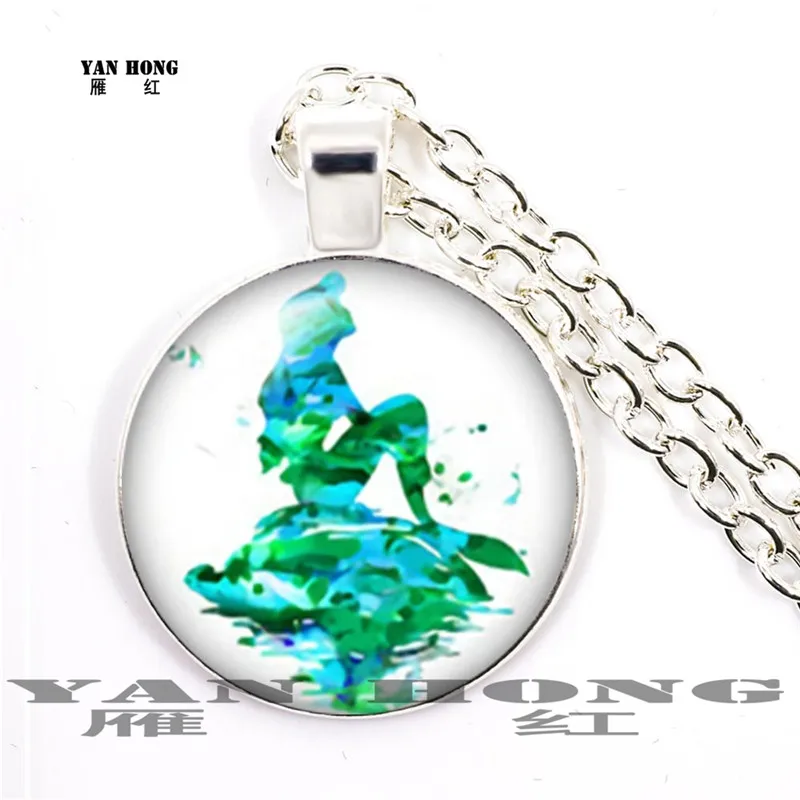 2019 новый цвет картина маслом Русалка ожерелье стекло кулон 25 мм лучший сувенир