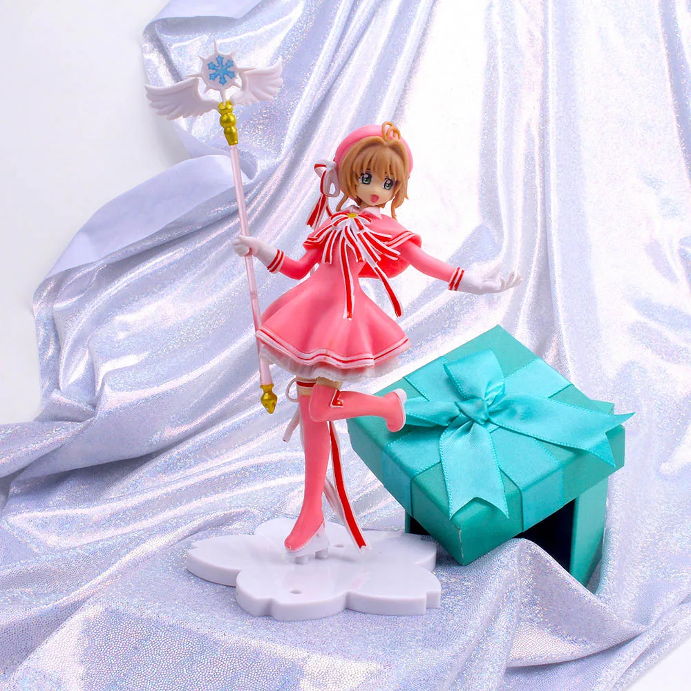 Anime Card Captor Kinomoto Sakura Magic Wand Girls Sakura Lovely Pink PVC Action Figure Toys Collection Model Doll Gift