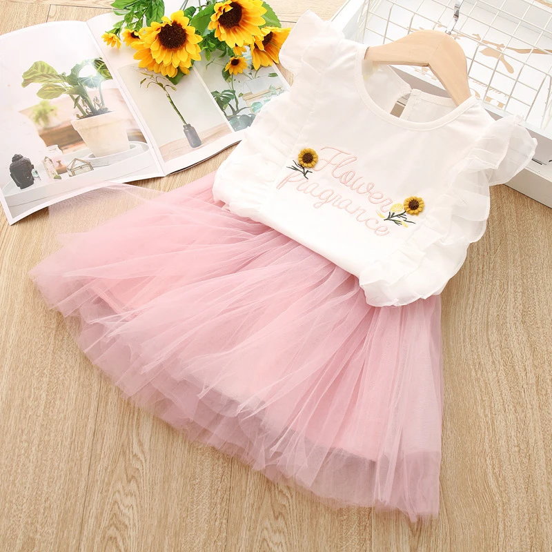 Одежда для малышей комплект из 2 предметов девочек футболка платье летний