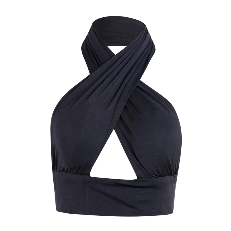 Женский укороченный топ с открытой спиной летний на бретельках - Цена: 344.94