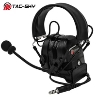 tac sky comtac i silicone earmuffs hearing defense noise reduction pickup military shooting tactical headset bk