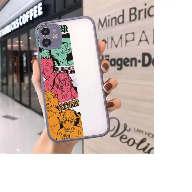 

Japan anime Haikyuu volleyball Phone Cases matte transparent For iphone 7 8 11 12 plus mini x xs xr pro max cover