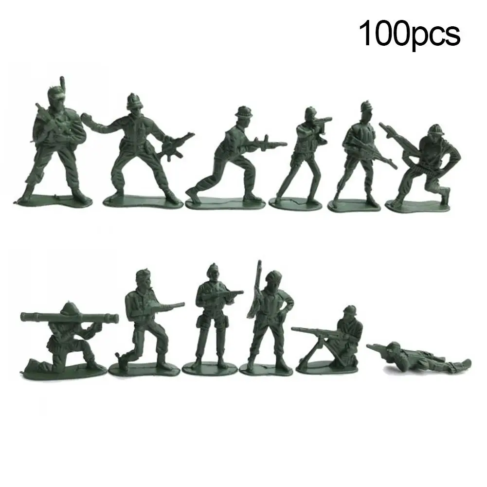 

100Pcs Military Army Soldiers Action Figures Model Mini Wartime Scene Accessory