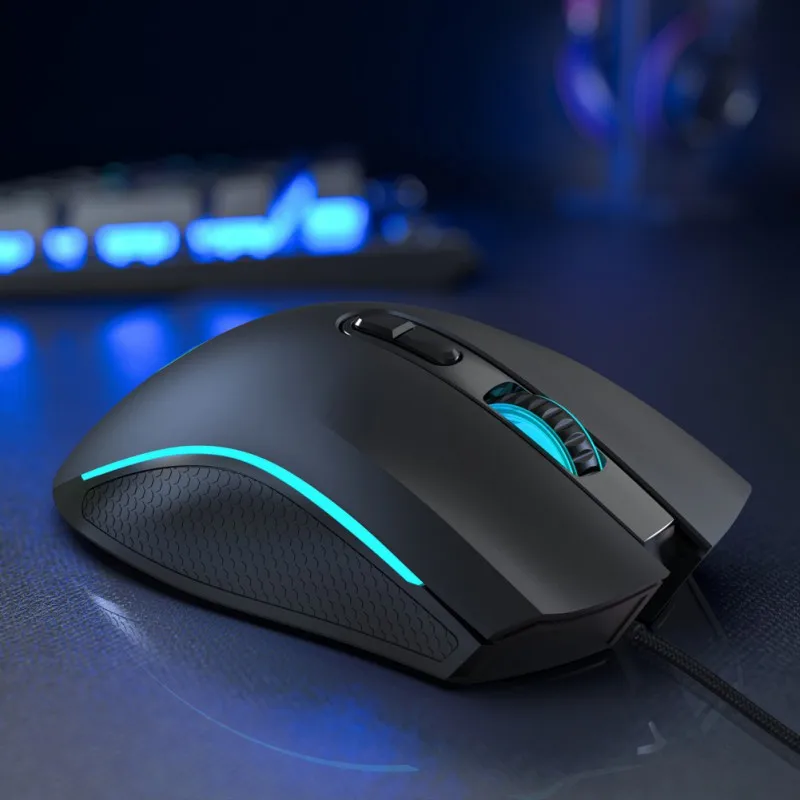 Креативная и прочная Проводная игровая мышь USB RGB оптическая 6 Регулируемых 7200 DPI