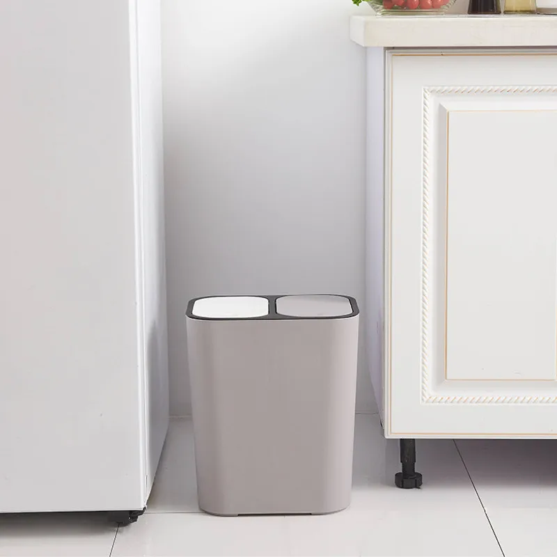 

Creative Classification Waste Garbage Bins Dustbin Bucket Household Press-Type Trash Can for Kitchen Bathroom Bedroom With Lid
