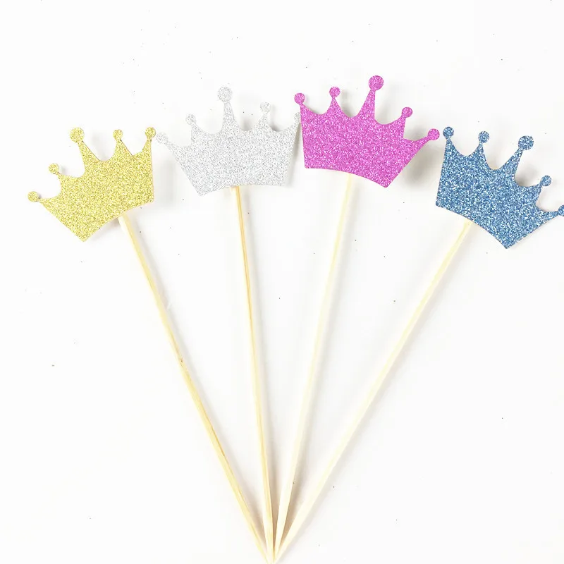 10 веток Золотые сверкающие бумажные вставки бренд 4 цвета Корона вставка для