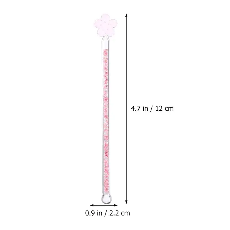 

Round Stir Stick Shiny Glass Stick Sakura Shaped Design Stirrer for Home