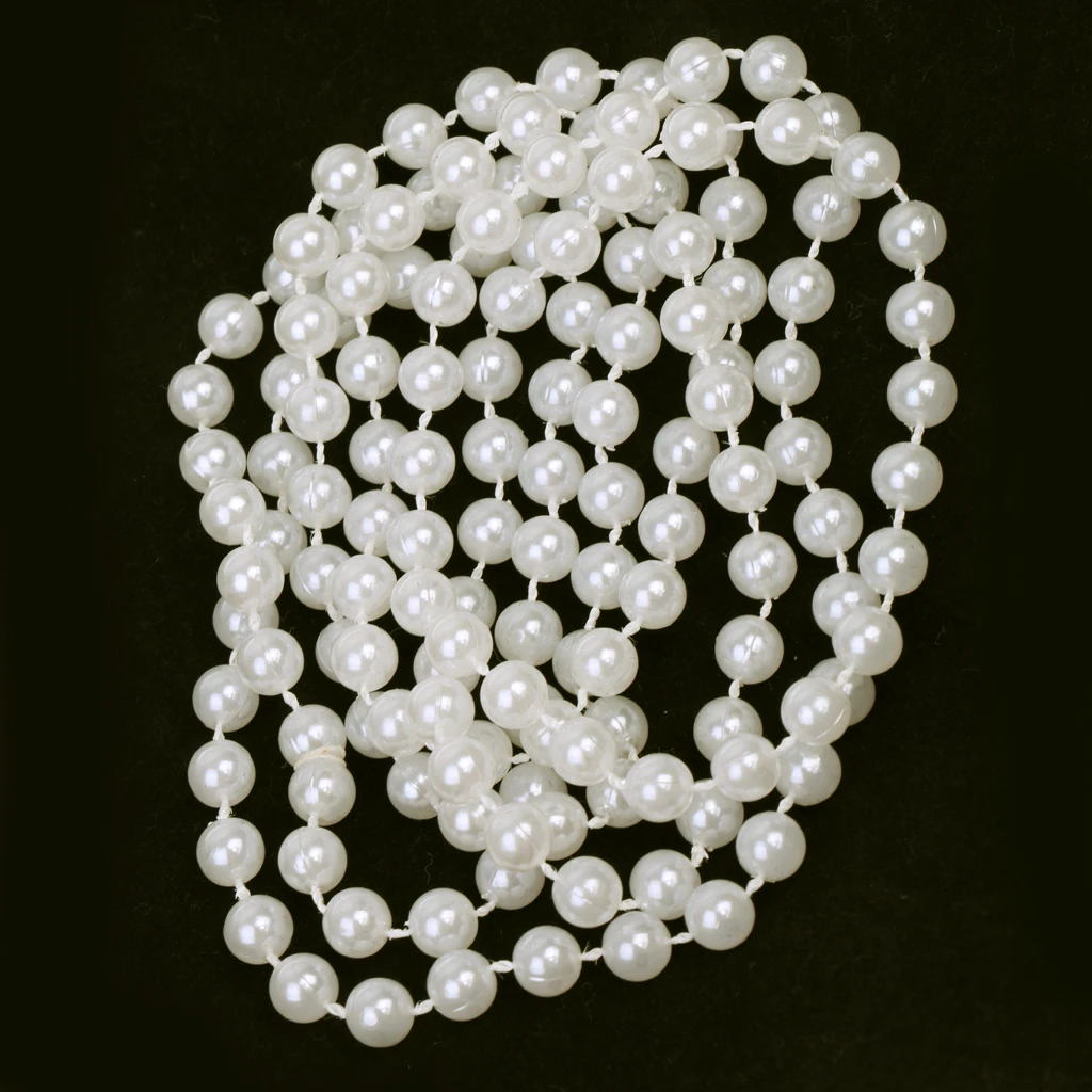 1920s Flapper ожерелье длинная жемчужная цепочка пластиковые бусины для винтажного