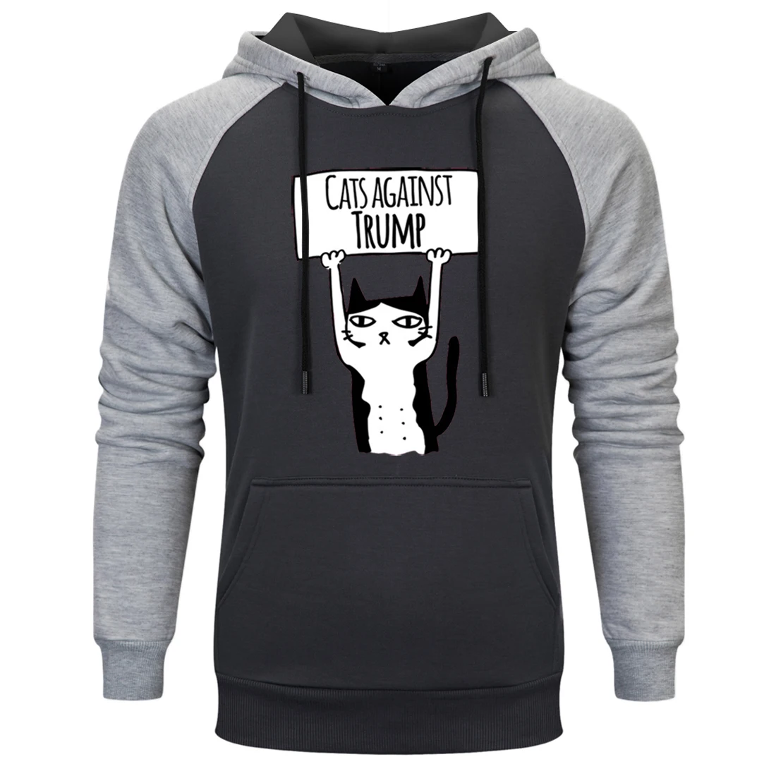 Мужская толстовка с капюшоном и принтом кота реглан хипстерские пуловеры в стиле