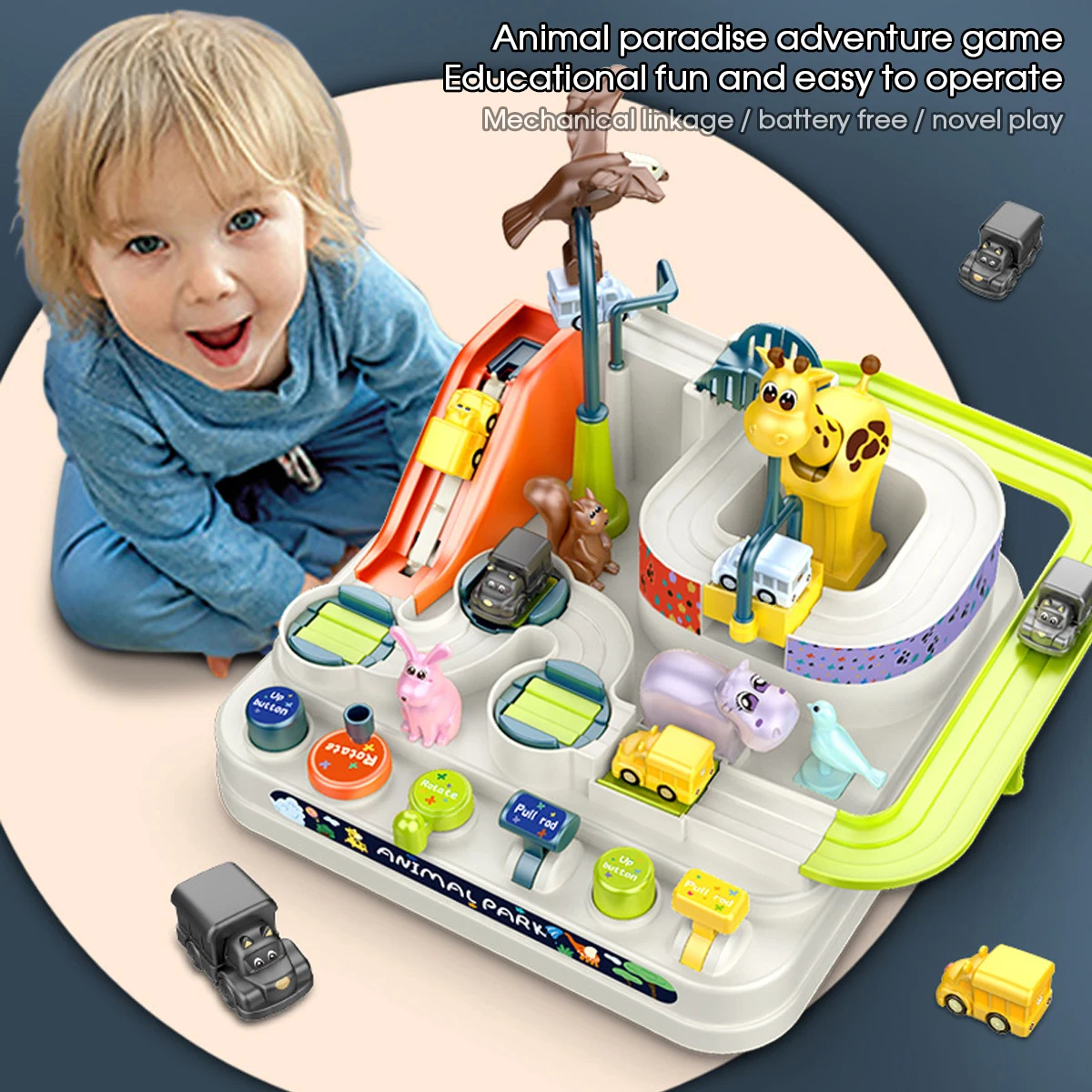 

Car Adventure Toys Racing Rail Car Train Track Toys for Montessori Boys Girls Racing Cars Kids Over 3 Years Old Birthday Gifts