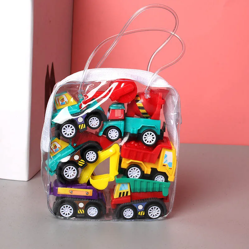 

6pcs Car Model Toy Pull Back Car Toys Mobile Vehicle Fire Truck Taxi Model Kid Cars Boy Toys Gift for Children