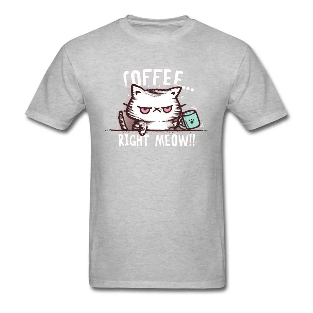 Футболка в стиле хип-хоп кофейная с надписью Meow Повседневная футболка для мужчин