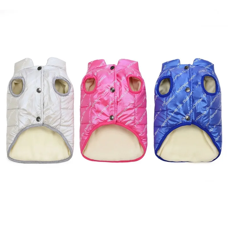 

Letter Dog Clothes Cotton Padded Vest Thicker Coat Autumn Winter Warm Clothing French Bulldog Cartoon Pink Girl Ropa Para Perro