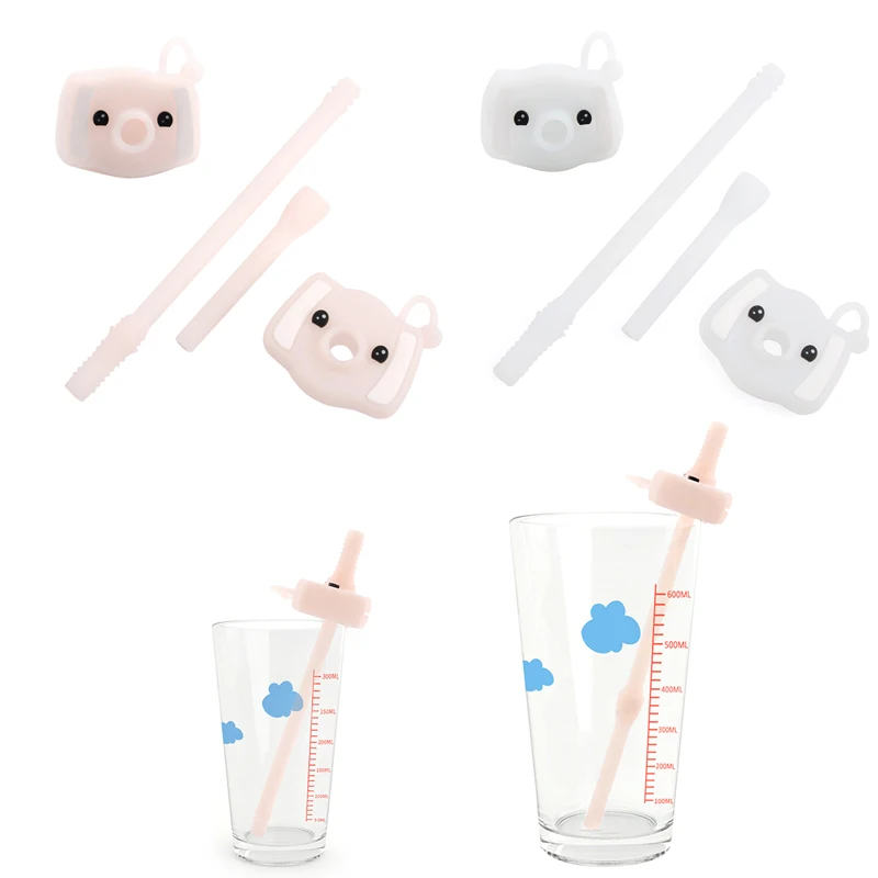 Многоразовые силиконовые соломинки LOFCA 1 шт. Детские Мультяшные питьевая