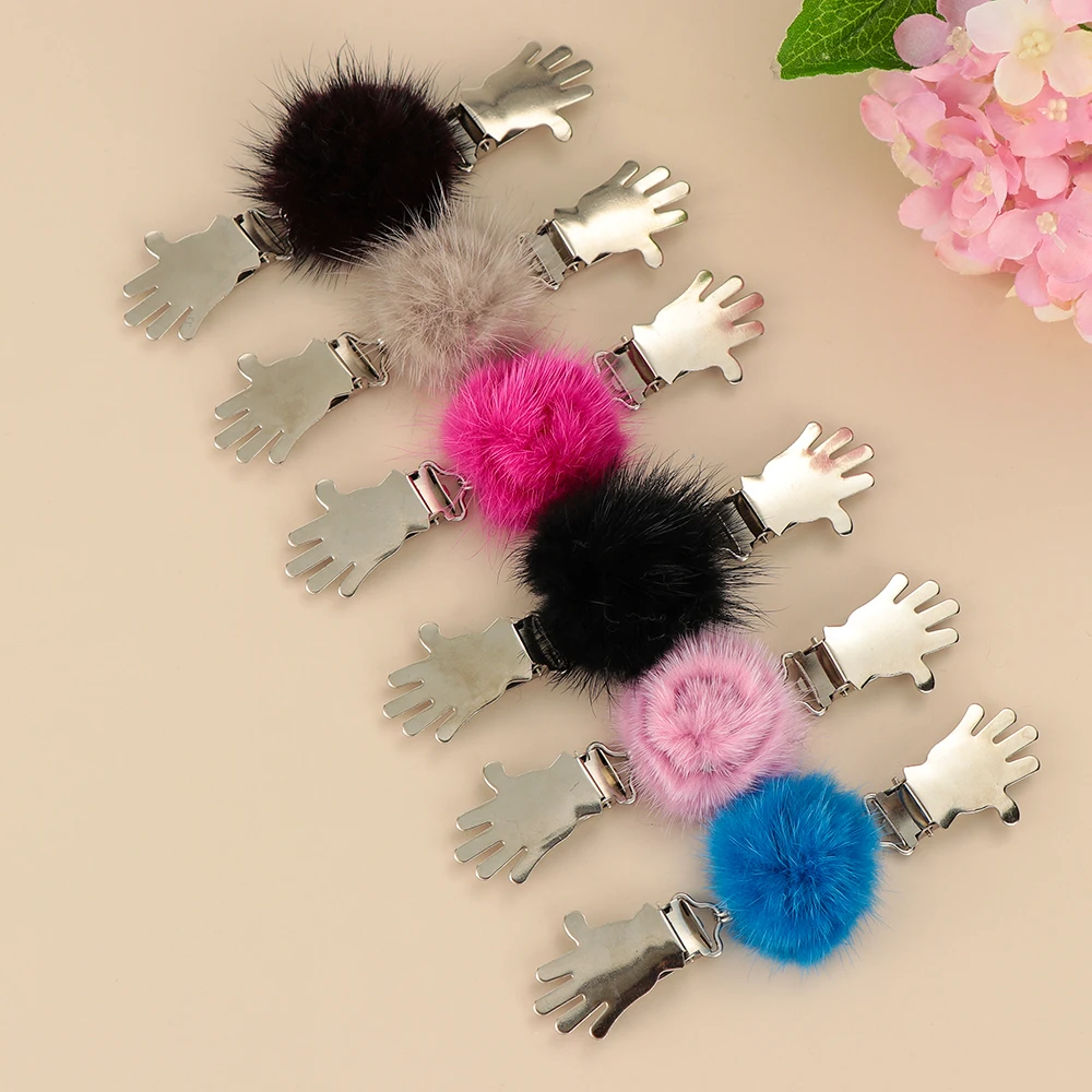 1 шт. кролик мех мяч кардиган клип Брошь для шали булавка мягкий помпон пушистый