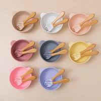 baby feeding plate learning dishes waterproof spoon nonslip feedings silicone bowl tableware baby products baby plate