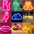 Светодиодный настенный светильник в стиле INS, с изображением фламинго, кошки, губ, звезд, облаков, Ночной светильник для украшения комнаты, свадьбы, день рождения, вечерние, Подарочные