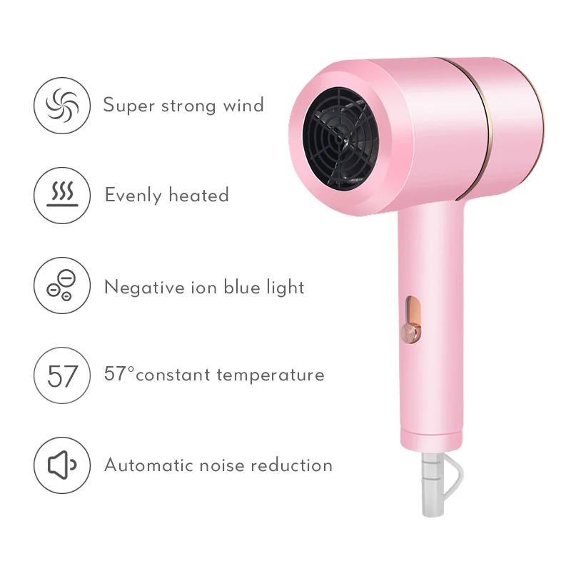 

Professional Hair Dryer Hot &Cold Wind Salon Dryer Blue Light Negative Ionic Hammer Strong Wind Blower Dryer Styling Tools F35