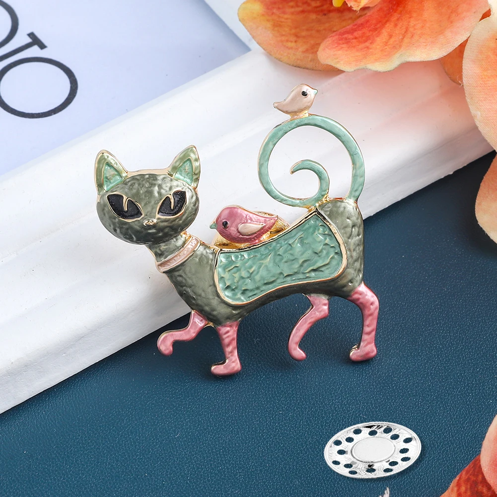 MeiceM милый кот магнитная пряжка брошь броши для женщин Роскошные 2021 Новая мода