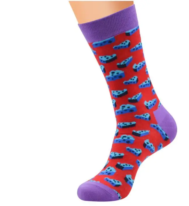 Модные художественные Носки с рисунком счастливые мужские носки из хлопка