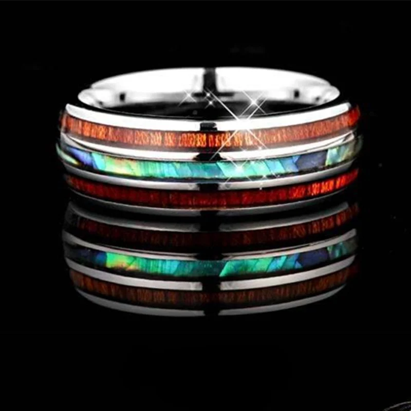 1 шт обручальные кольца для мужчин 8 мм кольцо из нержавеющей стали Гавайские