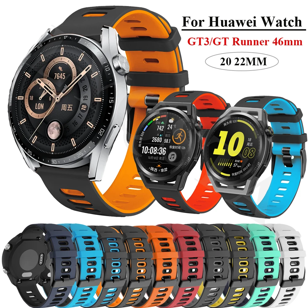 

Ремешок для часов Huawei Watch GT3 GT Runner 46 мм, браслет для наручных часов GT 3 42 46 мм GT2 Pro, аксессуары для часов, 20 22 мм