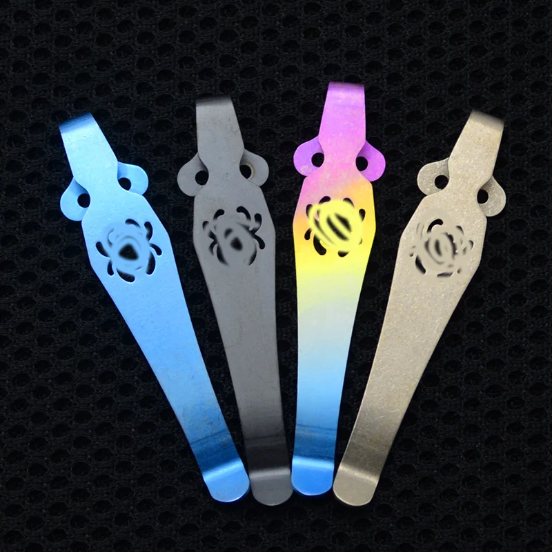 

Titanium Alloy Knife Spider Back Clip Waist Pocket Clamp for Spyderc Paramilitary 2 Para 3 C81 Endura 4 C10 Delica 4 C11 Yojimbo