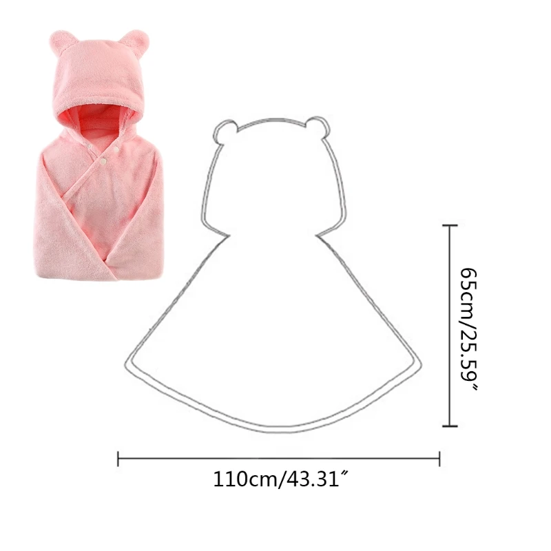 

Baby Cartoon Cute Bear Animal Hooded Bath Towel Ultra Soft Absorbent Bathrobe