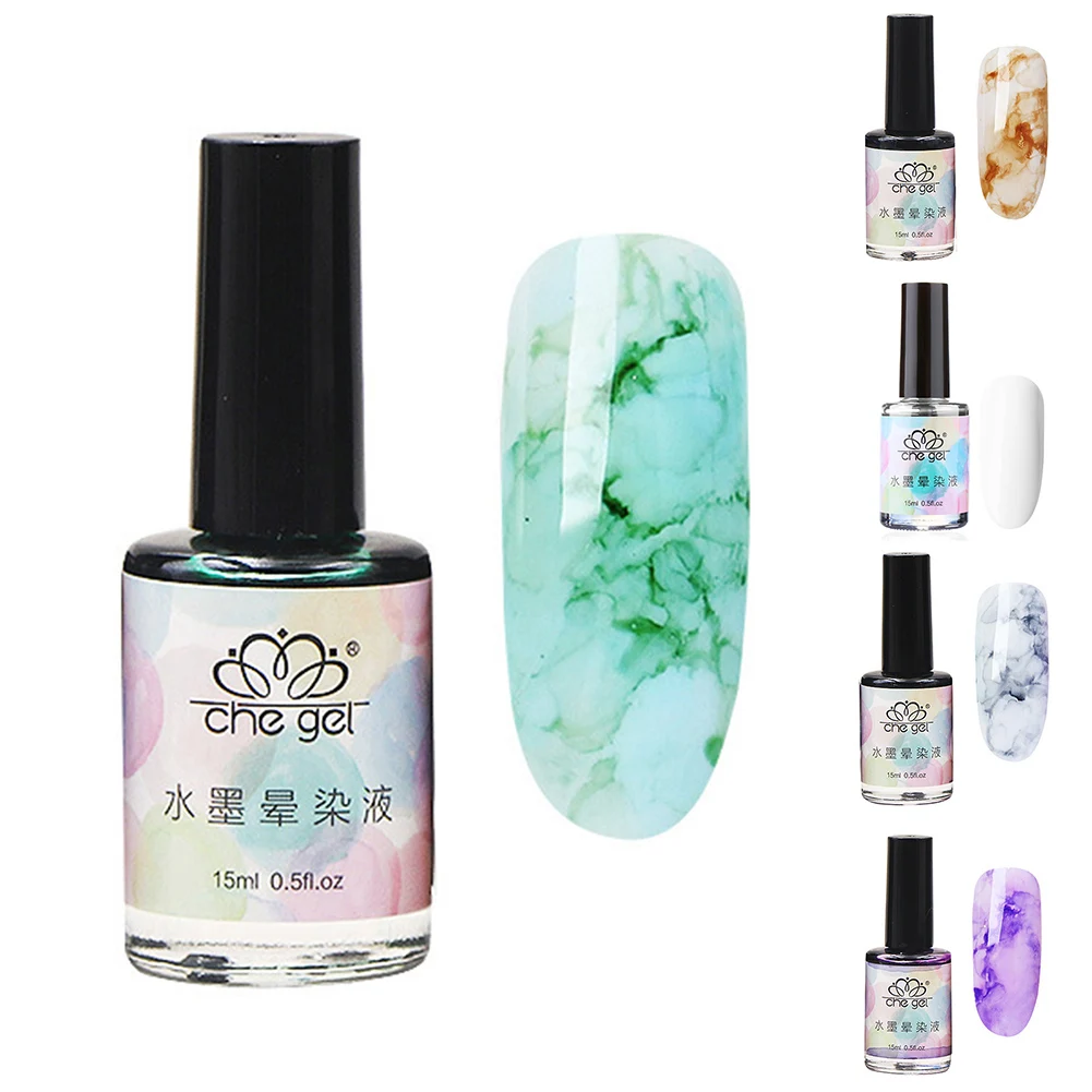 15 мл акварельные чернила для ногтей гель с рисунком цветения дымовой эффект