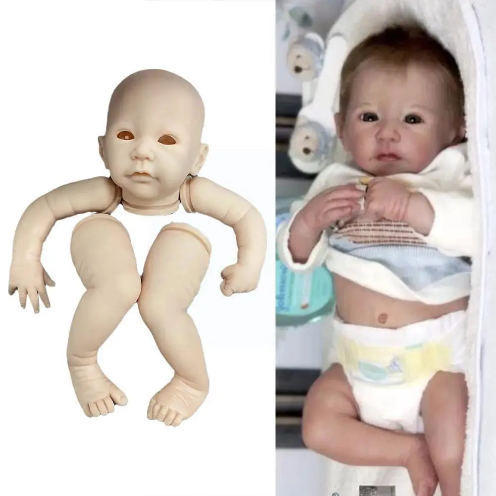 

18inch Lifelike Reborn Doll Kit Silicone Material Real Body Unfinished Color Doll And Fresh Soft With Parts Eyes Y7J8