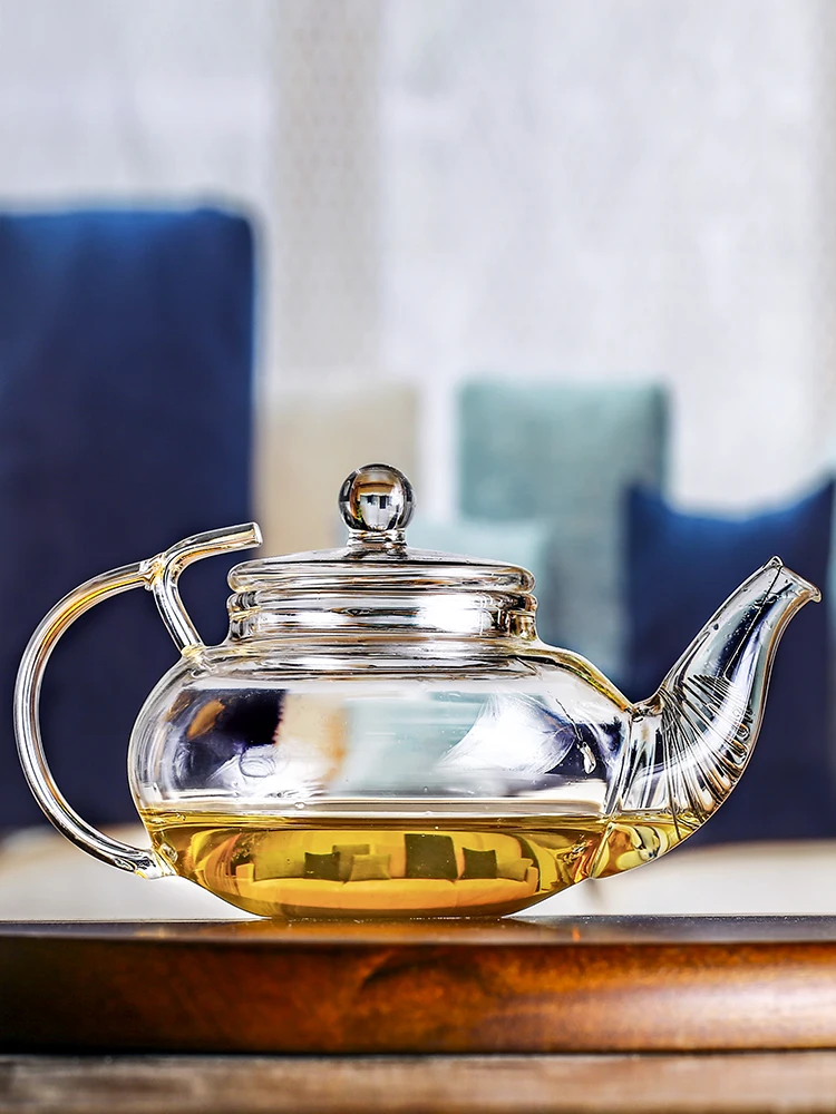 

High temperature resistant lead-free flower tea pot with filter screen tea pot Kung Fu tea set transparent glass teapot