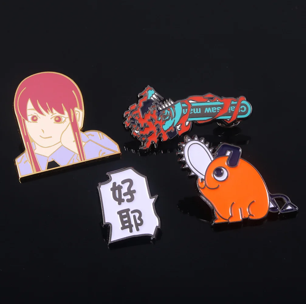 Anime Chainsaw Man Enamel Pins Denji Makima Power Pochita Cosplay Brooch Pin keychain keyring Collection Gift Prop |