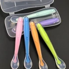 Детская силиконовая Мягкая ложка, безопасные ложки с датчиком температуры ярких цветов, детские инструменты для кормления ребенка, ложка для супа и лекарств для младенцев