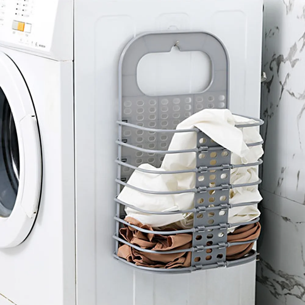 Корзина для грязной одежды корзина ванной складная белья настенная пластиковая